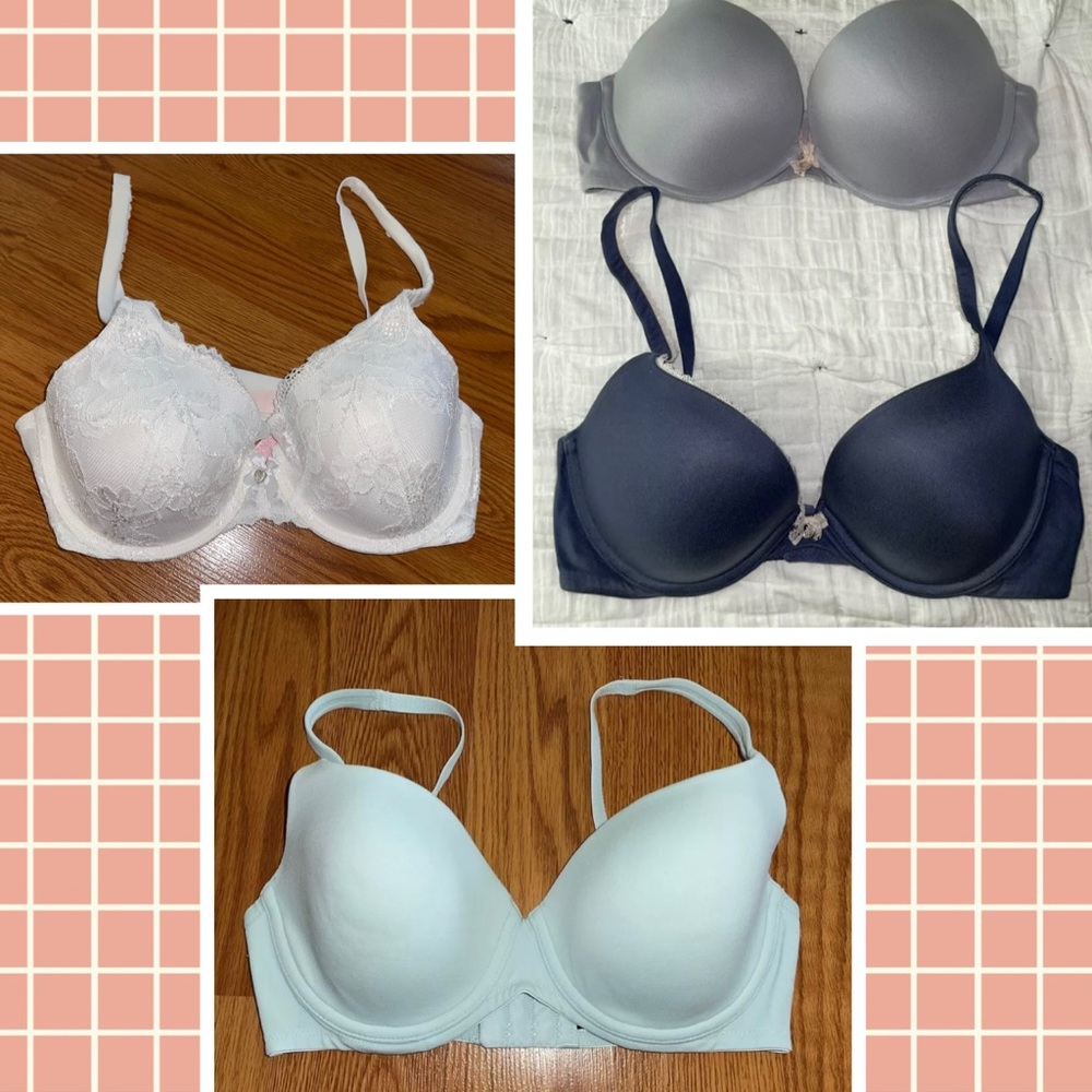 4 VictoriaSecret 34D BodybyVictoria-PushUps-lined perfectcoverage Underwire Bras